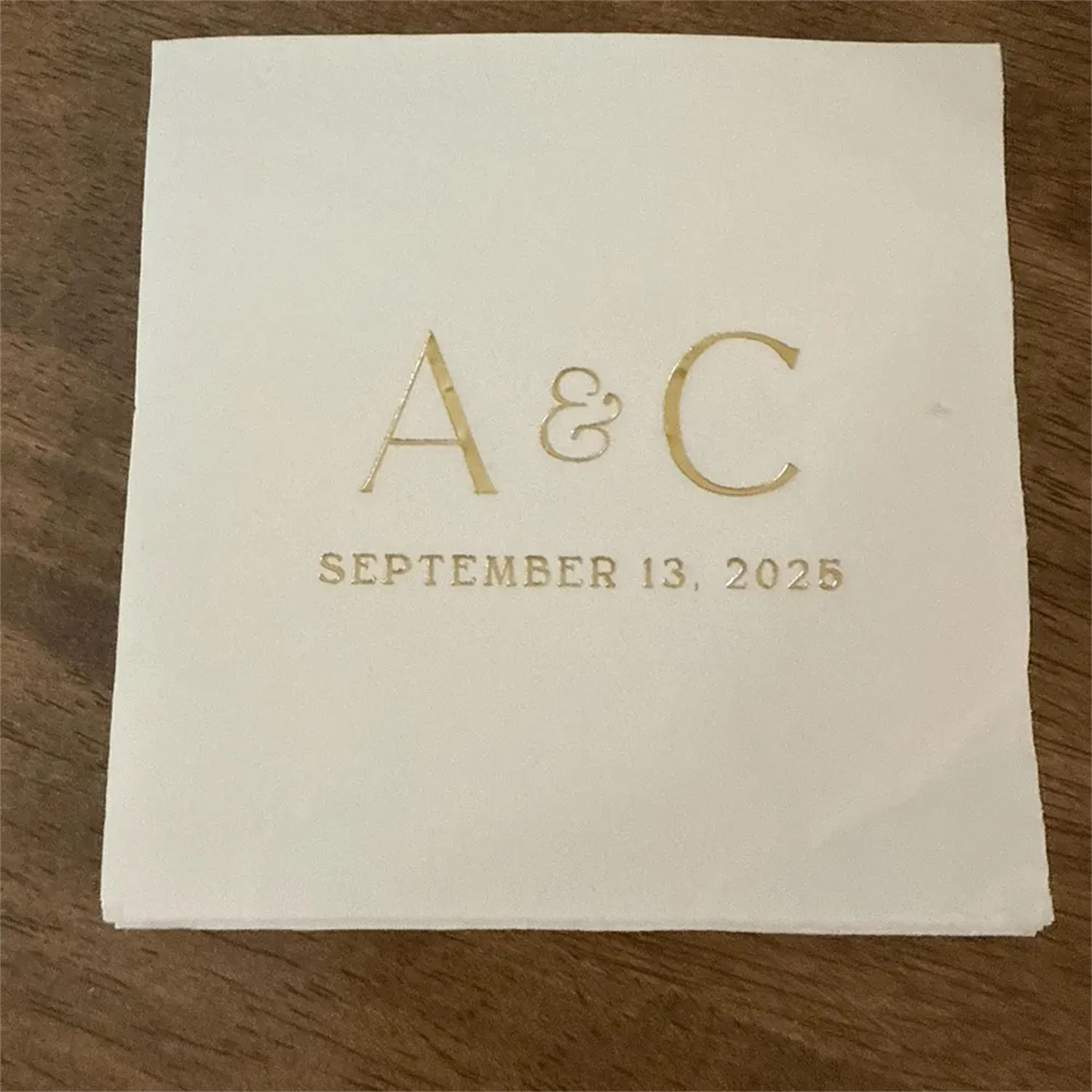 Wedding Package Gold - Wedding Cocktail Napkins Initials Personalized ||