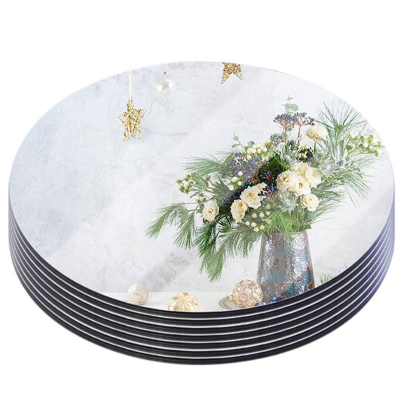20cm Round Mirror Glass Tray   - Unity Candle Set 评论和价格