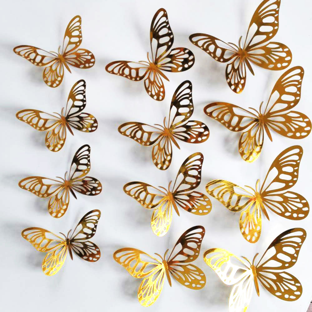 12Pcs/Set Gold Silver Hollow B - Wedding Package Gold 评论和价格
