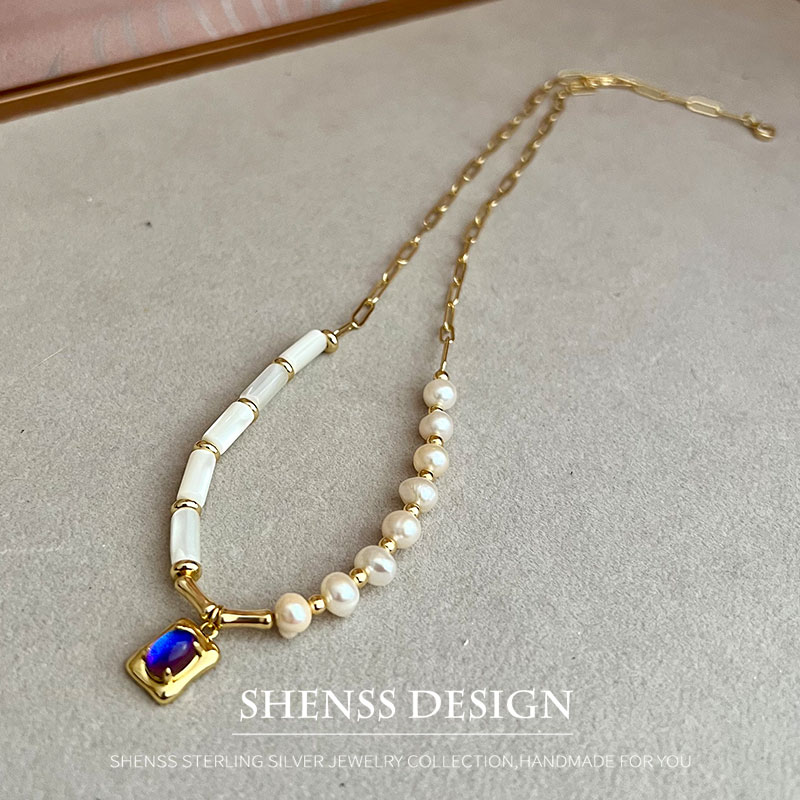 Natural 5-6mm Pearl Shell Neck - Wedding Package Gold 评论和价格