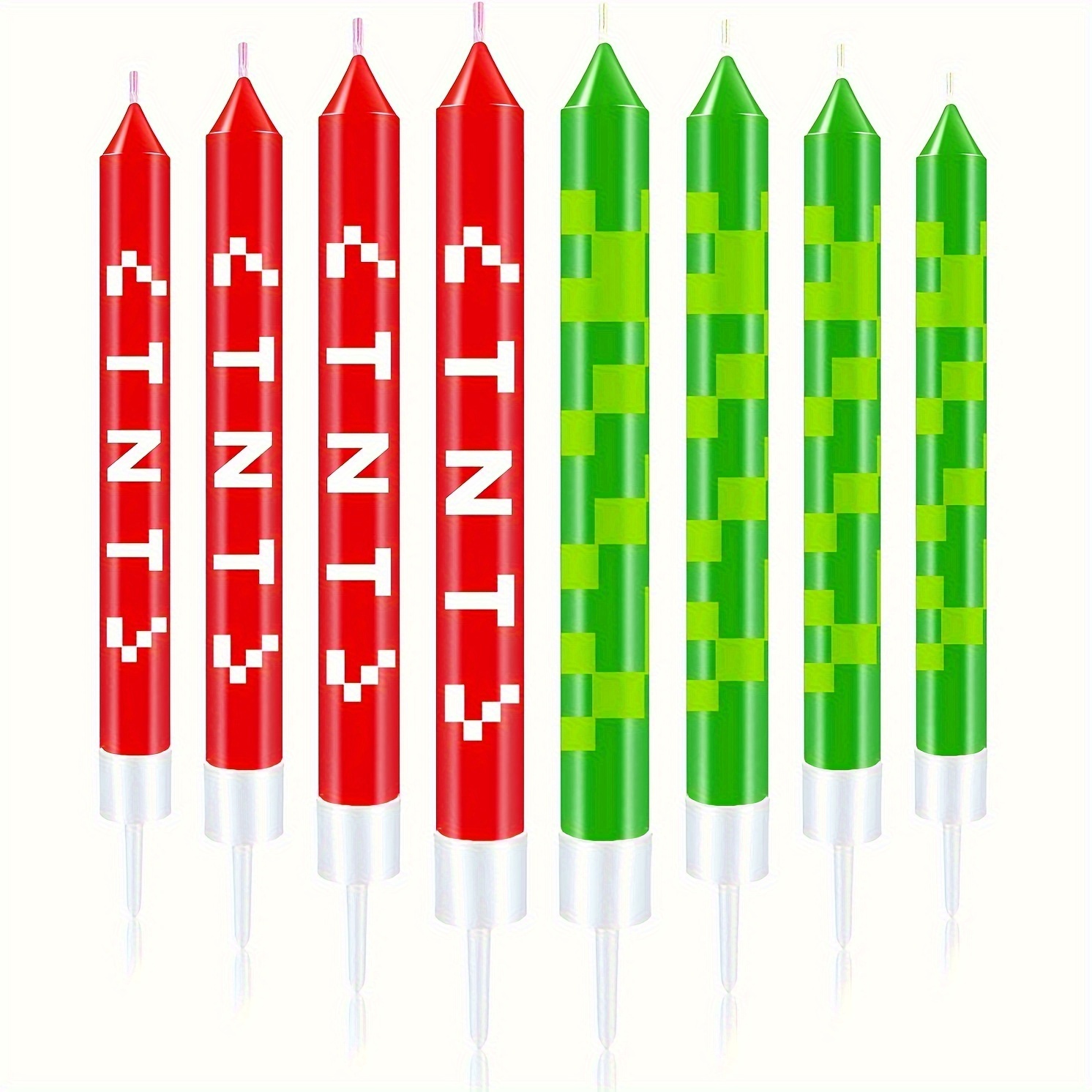12/24pcs Green Pixel Cake Cand - Unity Candle Set 评论和价格