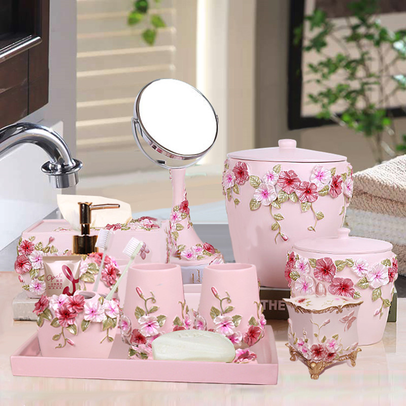 Wedding Gift Kit-Pink Rose Flo - Wedding Bathroom Supply Kit 评论和价格