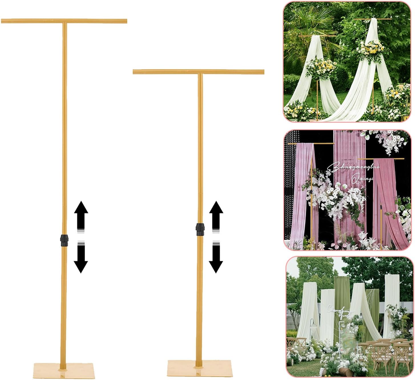 4pcs Gold 8FT Backdrop Stand A - Wedding Support 评论和价格