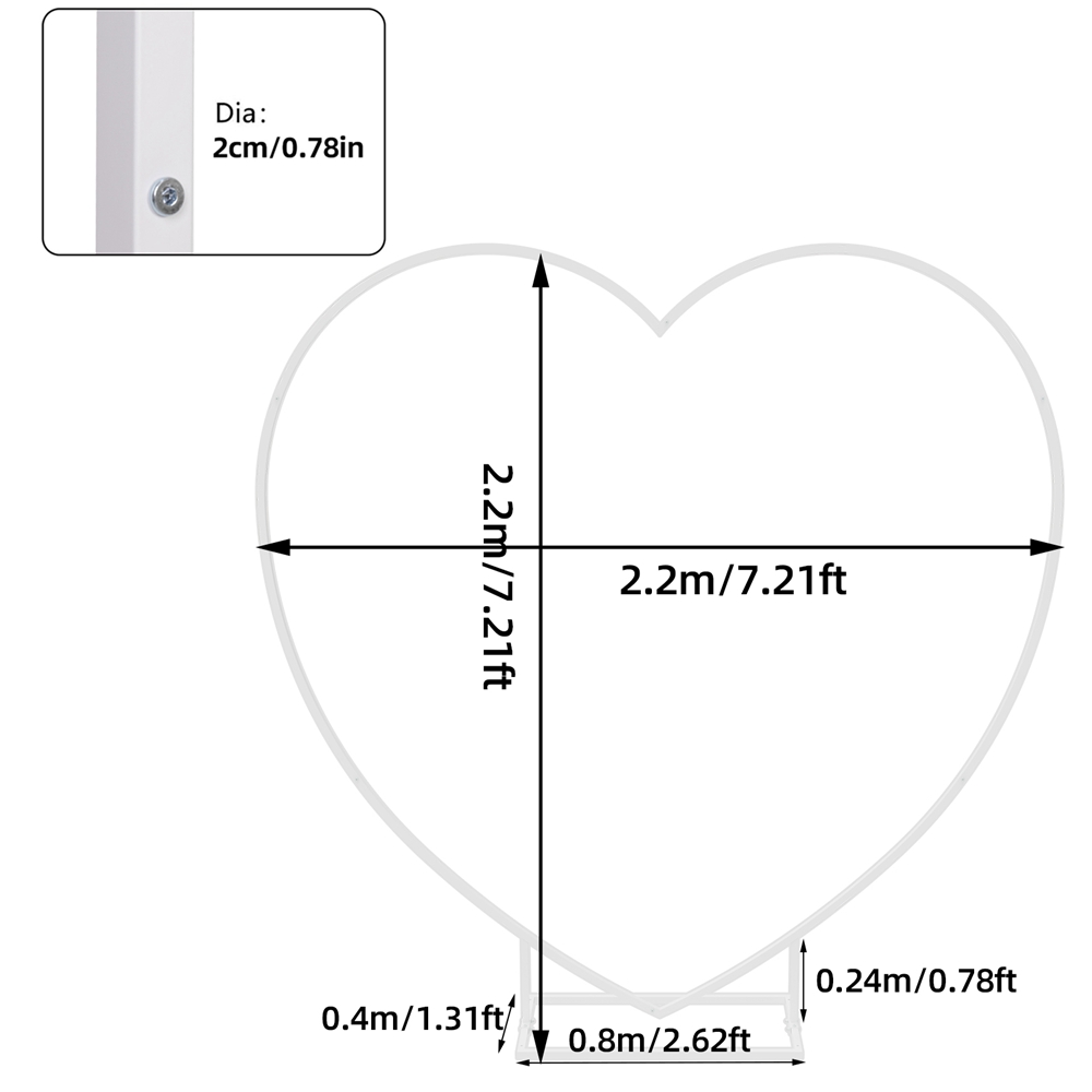 White Heart Shape Balloon Arch - Wedding Support 评论和价格