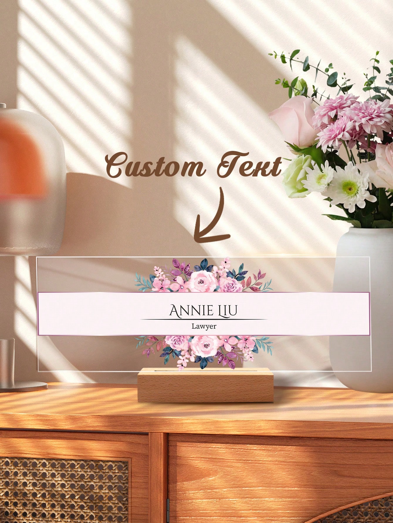 1pc Custom Acrylic Desk Namepl - Wedding Job 评论和价格