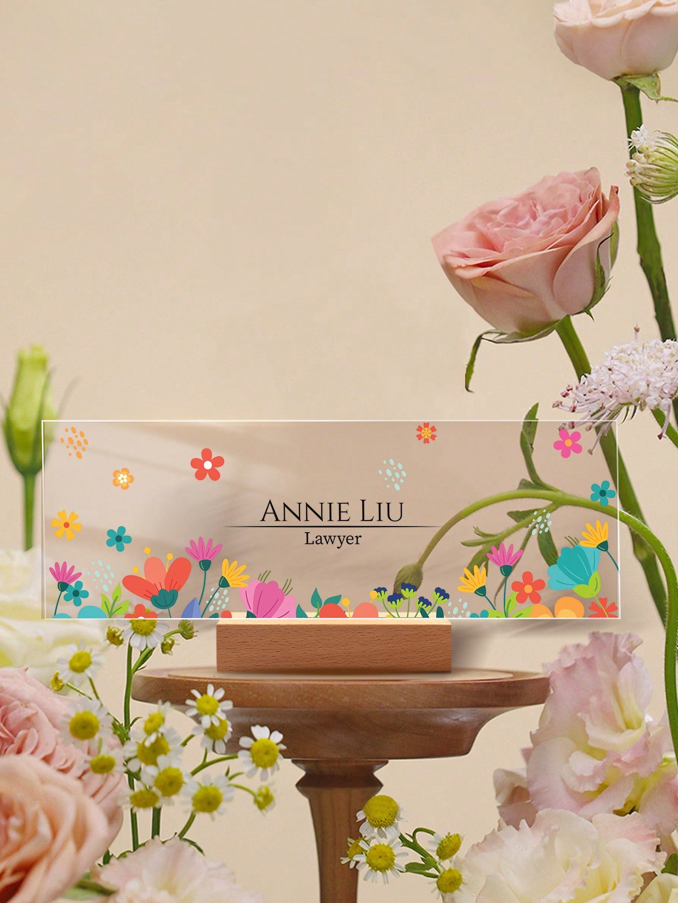 1pc Custom Acrylic Desk Namepl - Wedding Job 评论和价格